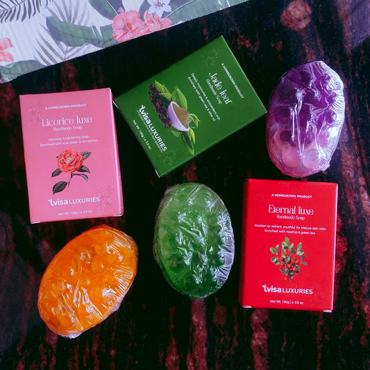 Luxury Bath Combo | 3 Loofah Soap Bars + 3 Handmade Soaps